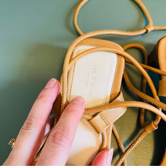 Rag & Bone Cindy Ankle Tie Sandal in Tan - Picture 12 of 14
